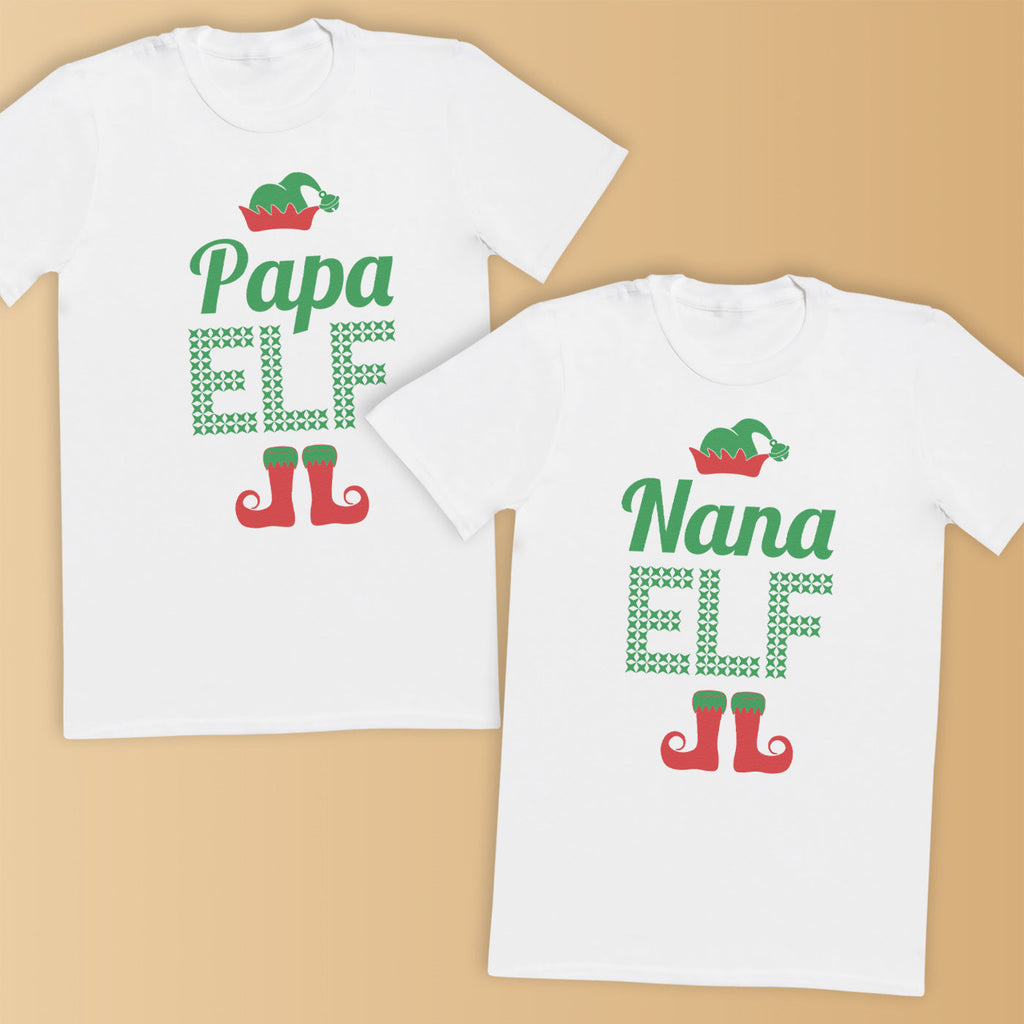 Papa Elf & Nana Elf - Couple Matching Christmas Tops - (Sold Separately)