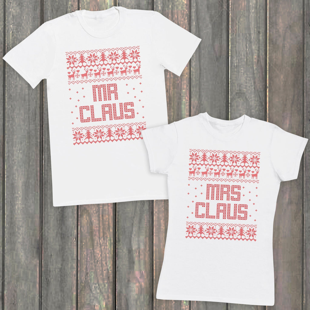 Mr & Mrs Claus Couples Matching Christmas - T-Shirts Matching (Sold Separately)