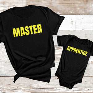 Master & Apprentice - Baby T-Shirt & Bodysuit / Mum T-Shirt - (Sold Separately)