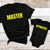 Master & Apprentice - Matching Set - Baby Bodysuit & Dad / Mum T-Shirt - (Sold Separately)