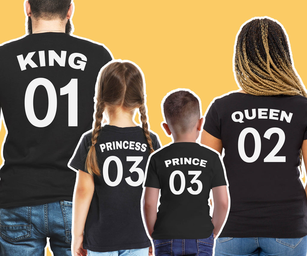 King, Queen, Princess & Prince Numbers - Whole Family Matching - Family Matching Tops - (Sold Separately)