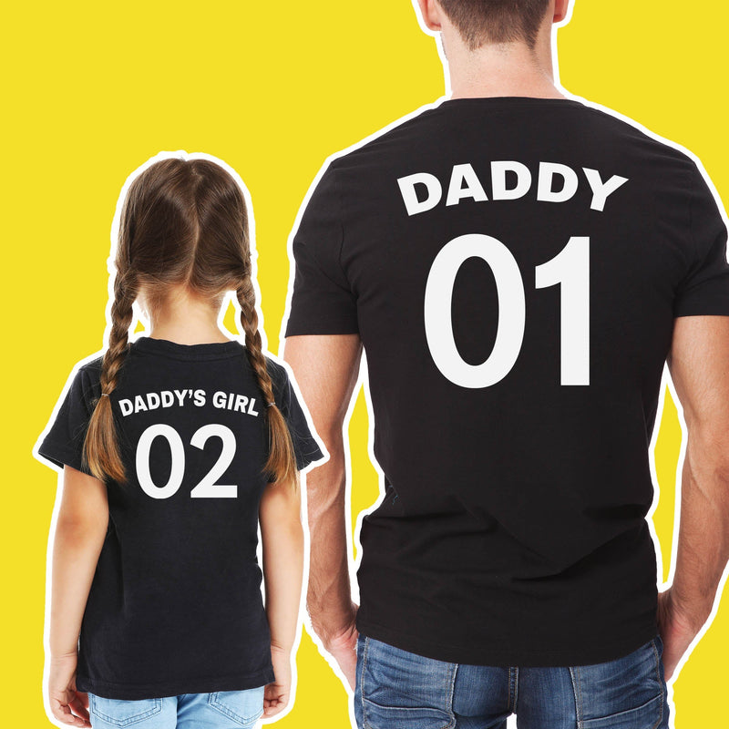 Daddy 01 Daddy's Girl 02 - Matching Set - Baby/Kids & Dad T-Shirt - (Sold Separately)