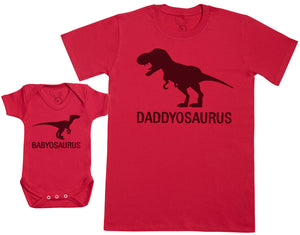Babyosaurus with Daddyosaurus - Baby Bodysuit & Father's T-Shirt Set - (Sold Separately)