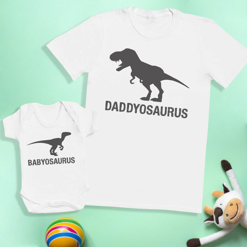 Babyosaurus with Daddyosaurus - Baby Bodysuit & Father's T-Shirt Set - (Sold Separately)