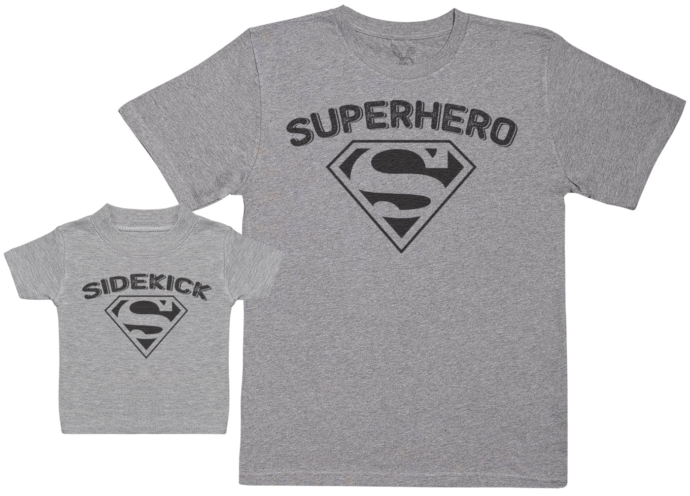 Sidekick & Superhero - Baby / Kids T-Shirt & Father's T-Shirt Set - (Sold Separately)