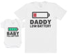 Baby Full Battery - Baby Gift Set with Baby Bodysuit & Father's T-Shirt (11604996618)