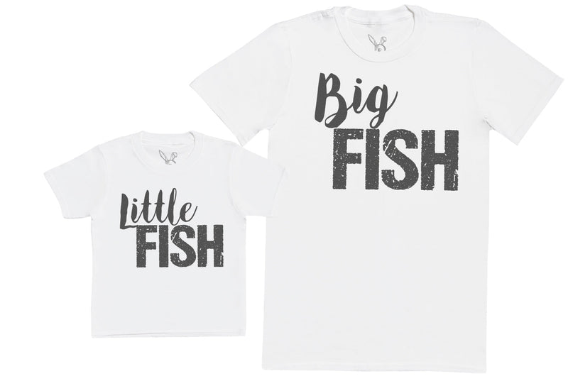 Big Fish & Little Fish - Matching Set - Baby / Kids T-Shirt & Dad / Mum T-Shirt - (Sold Separately)