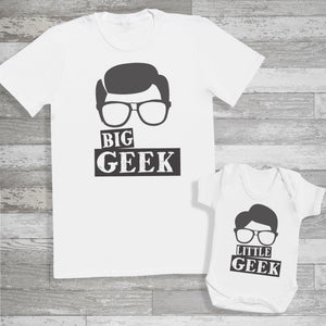 Big Geek Little Geek - Matching Set - Baby / Kids T-Shirt & Dad T-Shirt - (Sold Separately)