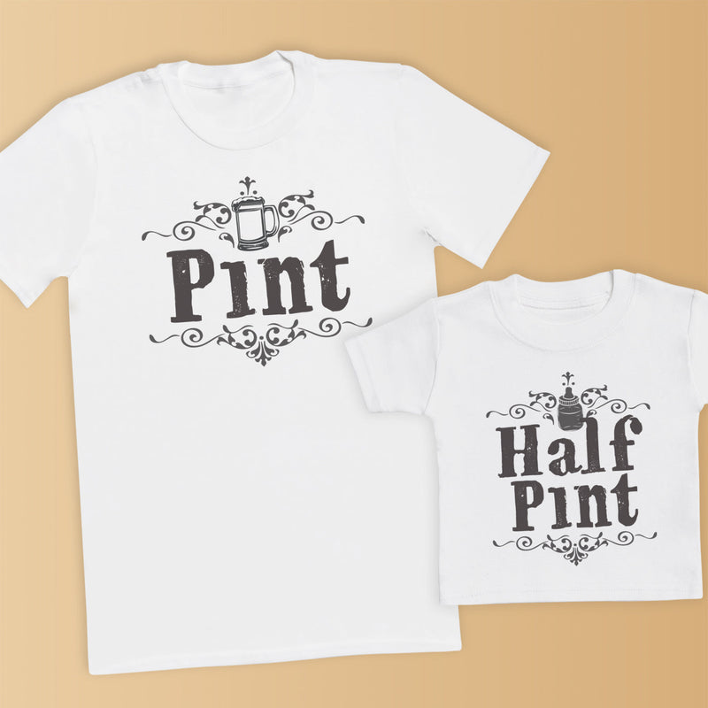 Pint & Half Pint - Matching Set - Baby Bodysuit & Dad T-Shirt - (Sold Separately)