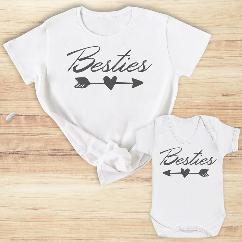 Besties - Baby T-Shirt & Bodysuit / Mum T-Shirt - (Sold Separately)