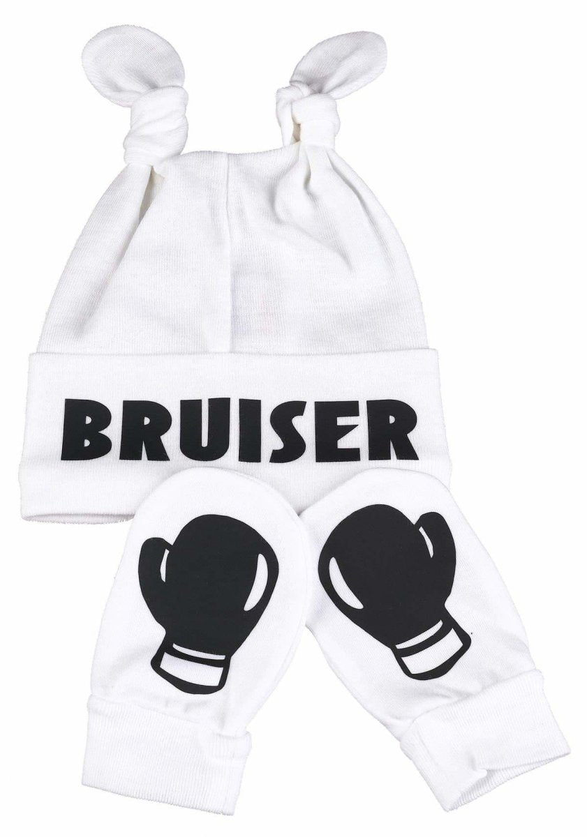 Bruiser Knot Hat & Boxing Gloves Scratch Mits Baby Set - The Gift Project