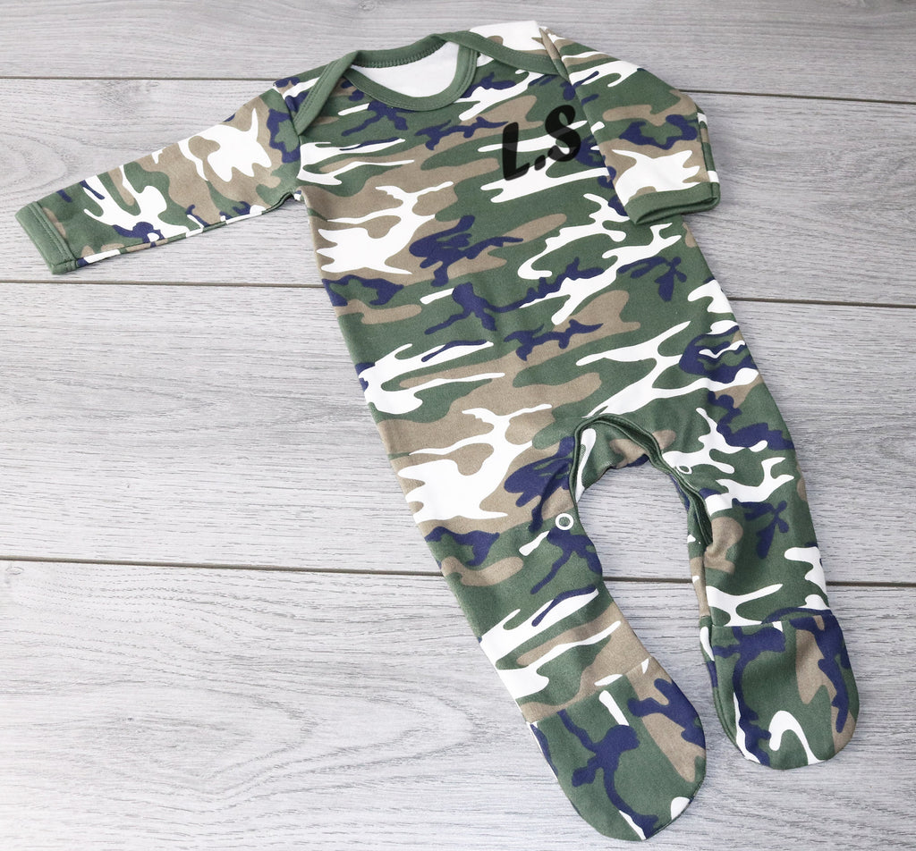 Personalised Initials Camo Romper Suit