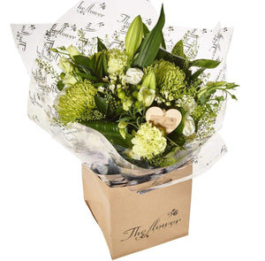 Contemporary Greens and Whites Hand Tied - The Gift Project