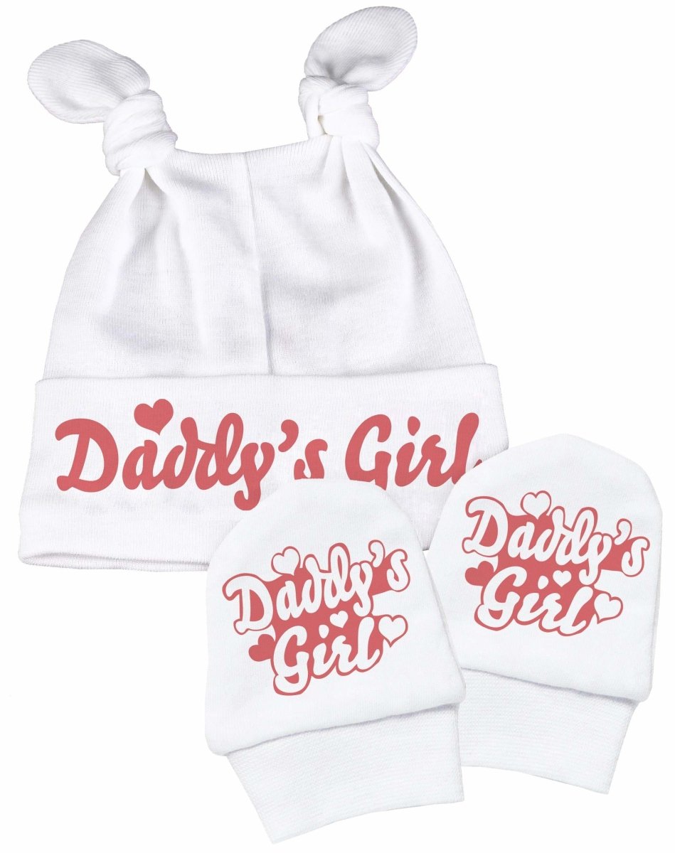 Daddy's Girl Knot Hat & Scratch Mits Baby Set - The Gift Project
