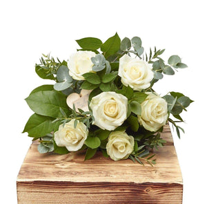 Elegant Whites Half Dozen White Roses - The Gift Project