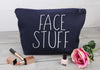 Face Stuff - Canvas Accessory Make Up Bag - Gift For Her, Gift For Mum, Gift for Girlfriend - The Gift Project