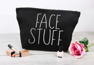 Face Stuff - Canvas Accessory Make Up Bag - Gift For Her, Gift For Mum, Gift for Girlfriend - The Gift Project