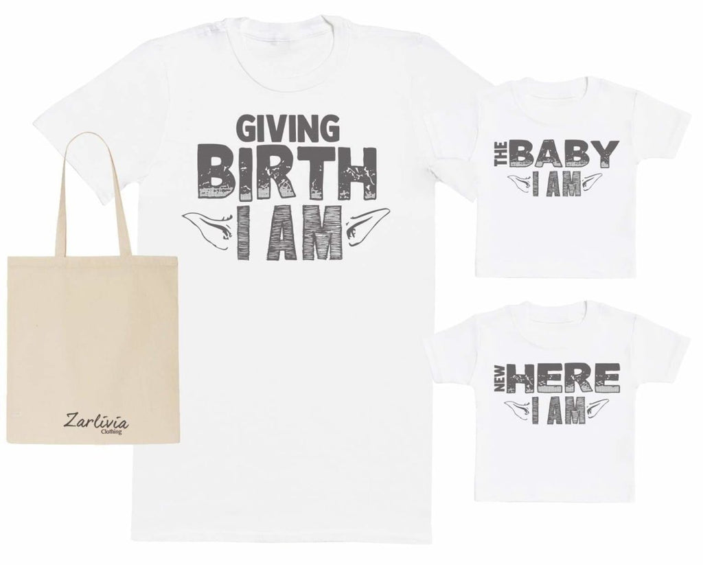 Giving Birth I Am Maternity Hospital Gift Set Bag - T-Shirts set - The Gift Project