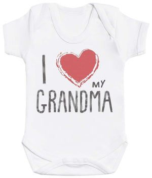 I Love My Grandma Red Heart Baby Bodysuit - The Gift Project