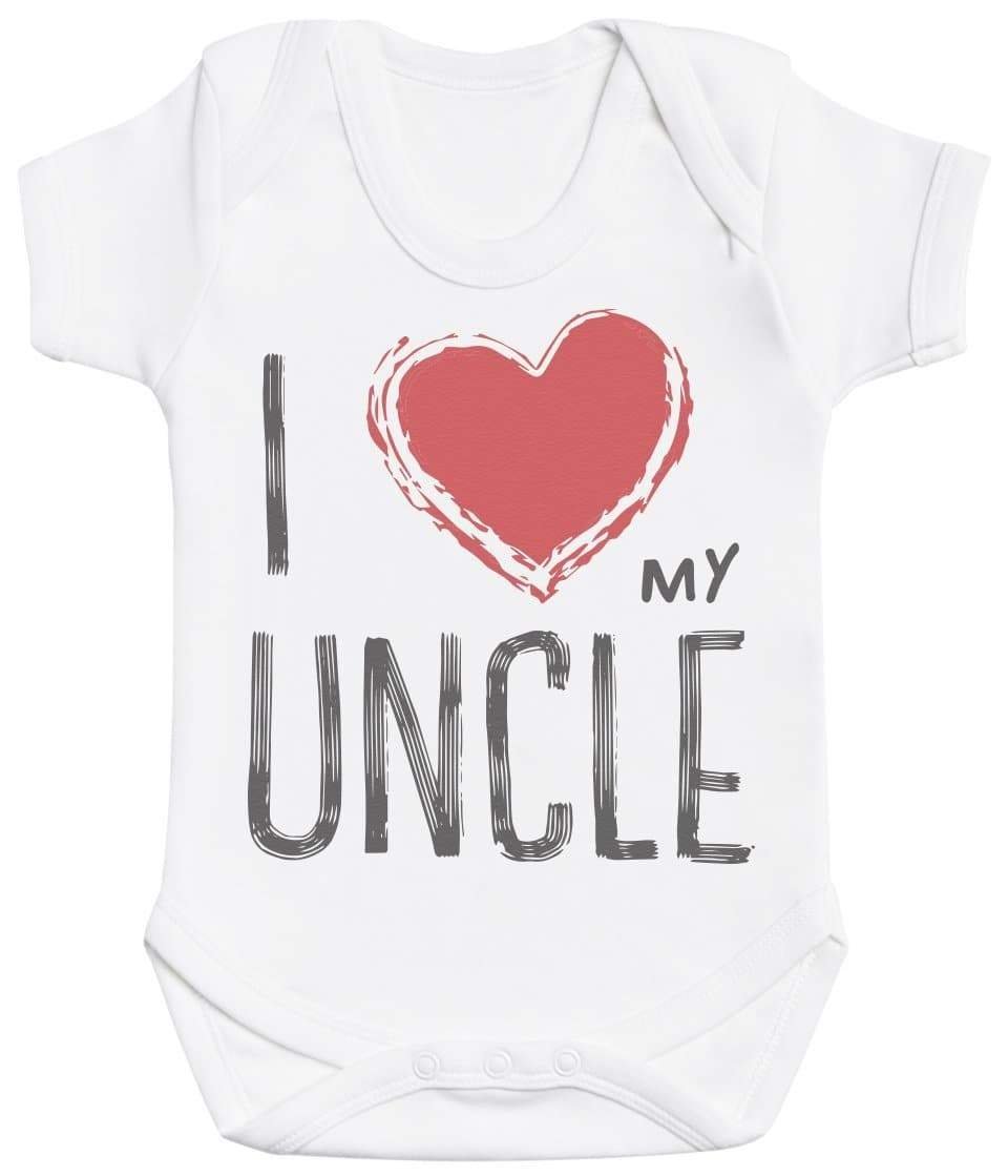 I Love My Uncle Red Heart Baby Bodysuit - The Gift Project