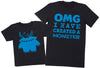 OMG I've Created A Blue Monster! - Mens T-Shirt & Kids T-Shirt (255845597214)