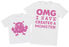 OMG I've Created A Pink Monster! - Mens T-Shirt & Kids T-Shirt (255846023198)