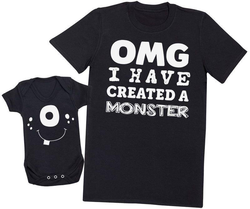 OMG I've Created A White Monster! - Baby T-Shirt & Bodysuit / Mum T-Shirt Matching Set - (Sold Separately)