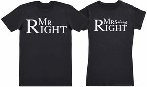 Mr Right & Mrs Always Right - Couple T-Shirt Gift Set - The Gift Project