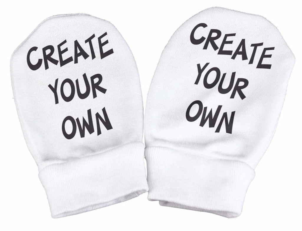PERSONALISED Create Your Own Slogan Baby Scratch Mittens - The Gift Project