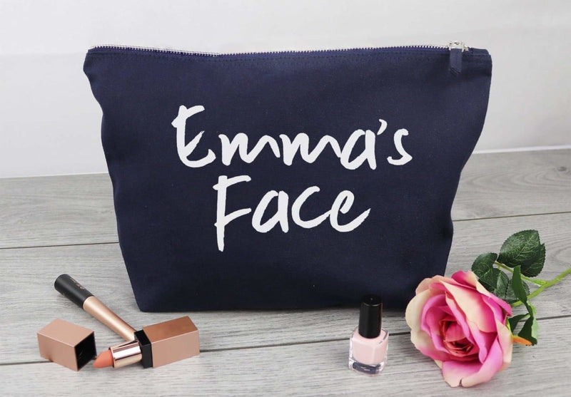 Personalised 'Emma's Face' - Canvas Accessory Make Up Bag