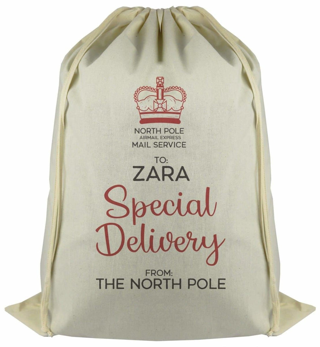 Personalised North Pole Airmail Express - Christmas Santa Sack - The Gift Project