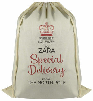 Personalised North Pole Airmail Express - Christmas Santa Sack - The Gift Project